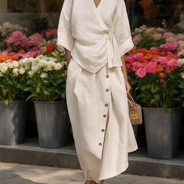 Women's Casual Solid-Color Loose Two-Piece Dress Set