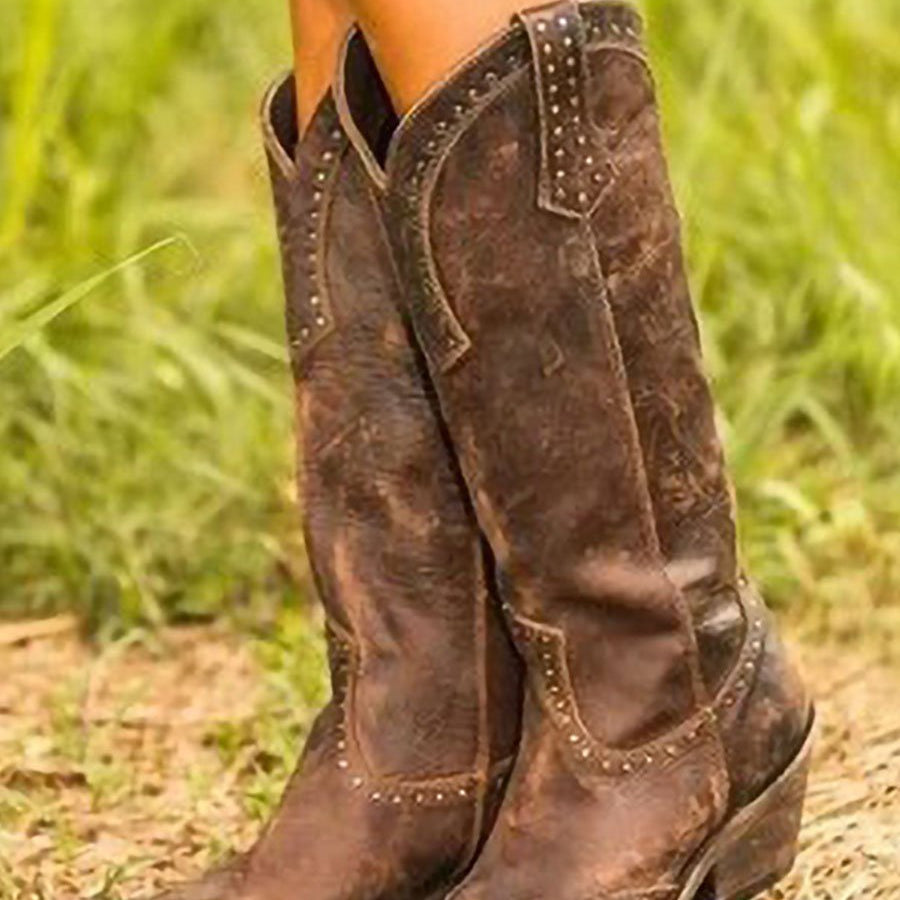 Vintage Studded Cowgirl Boots