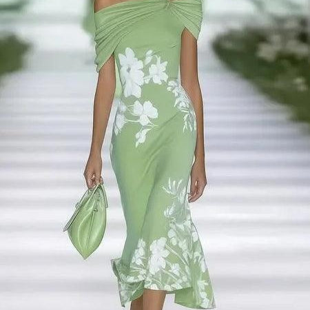Spring Summer Floral Printed Elegant Dresses