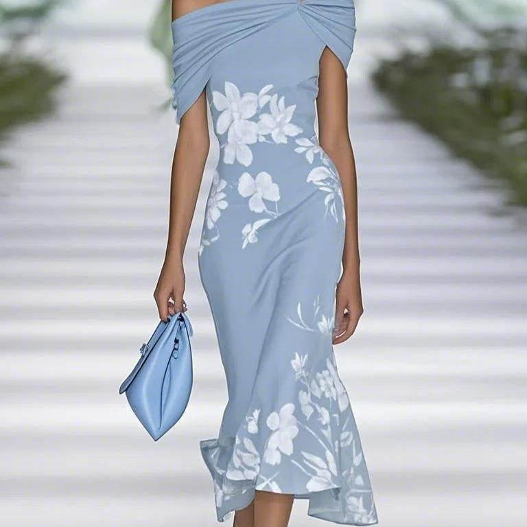 Spring Summer Floral Printed Elegant Dresses