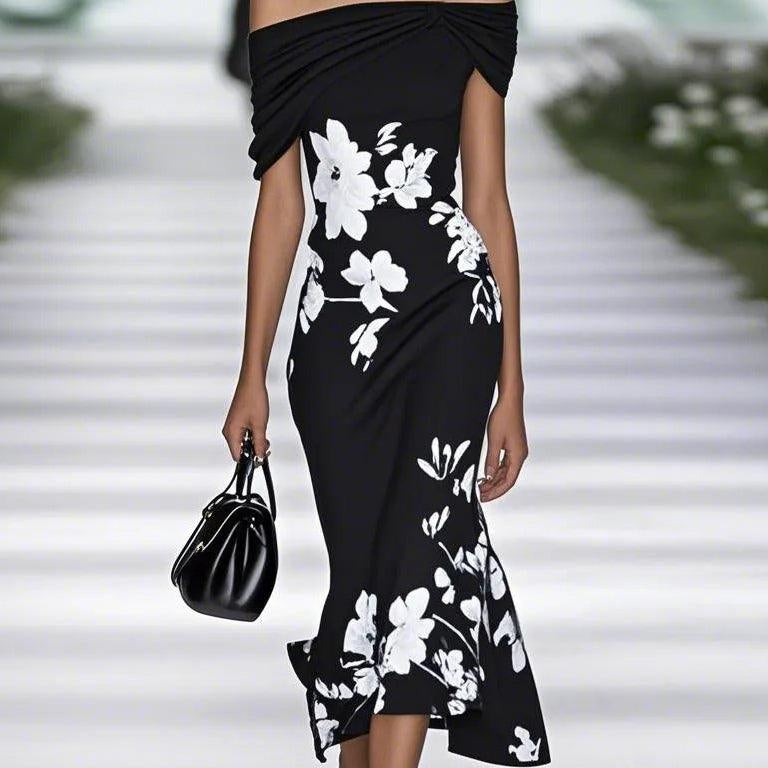 Spring Summer Floral Printed Elegant Dresses