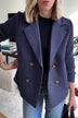 Lapel Button-Down Knit Sleeve Casual Jacket