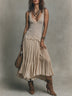 Elegant Lace-Trimmed Vest and Pleated Skirt Set