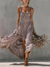Purple lace-trimmed slit camisole maxi dress