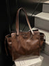 Vintage Oil-Wax Leather Tote Bag – Large-Capacity Women’s Shoulder Bag