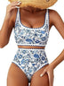 Fresh Split-Front Floral Print Bikini
