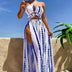Two-Piece Bikini with Sexy Crisscross Straps and Sheer Skirt