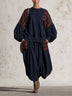 Classic Plaid-Panel Loose Sweatshirt and Wide-Leg Pants Set