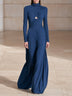 Navy Slim Fit Long Sleeve Party Jumpsuit
