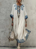 Stylish loose-fit printed dress with a round neck