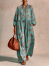 Vacation Butterfly Print Loose Long-Sleeved Maxi Dress