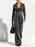 Stretch velvet and ribbed-panel cropped jacket and wide-leg trousers set