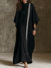 Minimalist Mock-Neck Linen-blend Maxi Dress