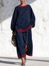 Navy Color Block Zip Detail Two-Piece Outfit