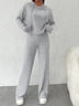 Loose hooded knitted striped long-sleeved set