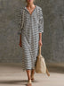 Casual black and white striped hooded midi dress