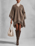 Boho-style faux suede V-neck tassel mini dress