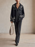 Elegant Embroidered Shirt and Straight-Leg Trousers Set
