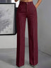 Women's High-Waisted Vertical-Striped Wide-Leg Suit Pants for Commuting