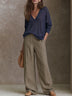 Minimalist V-Neck Top And Wide-Leg Pants Set