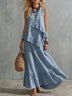 Women's Solid-Color Asymmetrical Sleeveless Maxi Dress