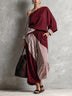 Elegant Red Striped One-Shoulder Top And Pants Two-Piece Set