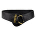 Retro versatile coffee-colored wide elastic belt accessories