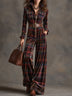 Classic Plaid Velvet Front-Zip Wide-Leg Jumpsuit (Includes belt)