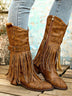 Retro tassel rivet belt knight boots