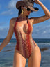 Resort-style knitted one-piece swimsuit for summer