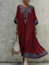 Stylish loose-fit printed dress with a round neck