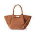 Versatile vintage faux suede tote bag