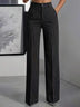 Women's High-Waisted Vertical-Striped Wide-Leg Suit Pants for Commuting