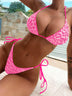 Sexy Leopard-Print Color-Blocked Triangle Top Two-Piece Swimsuit
