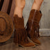 Retro tassel rivet belt knight boots