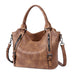 Retro style large capacity shoulder crossbody tote bag
