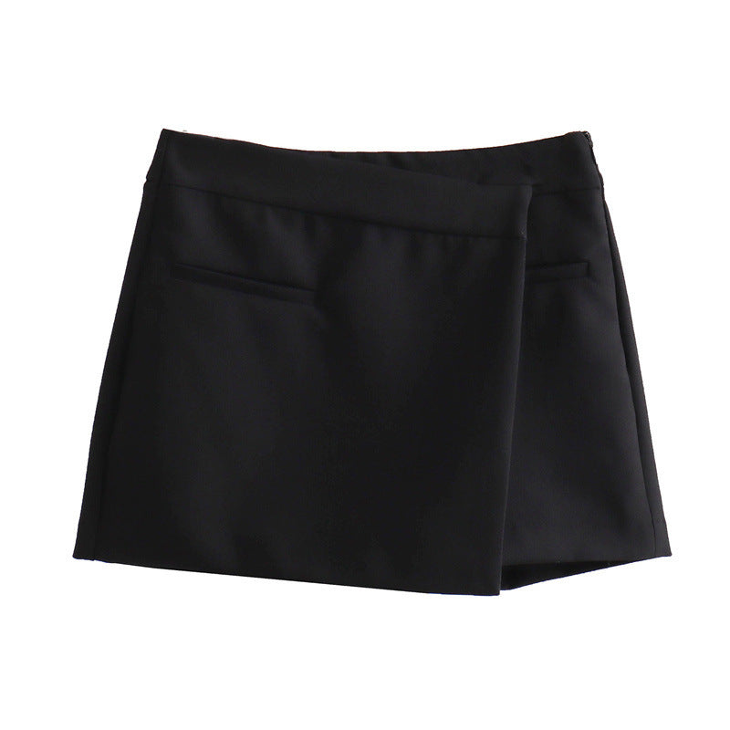 Asymmetrical solid color versatile culottes