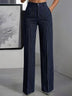 Women's High-Waisted Vertical-Striped Wide-Leg Suit Pants for Commuting