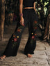 Women's floral print casual trousers