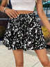 Printed Wide-Leg Drawstring Shorts — Stylish & Elegant Vacation Beach Skort