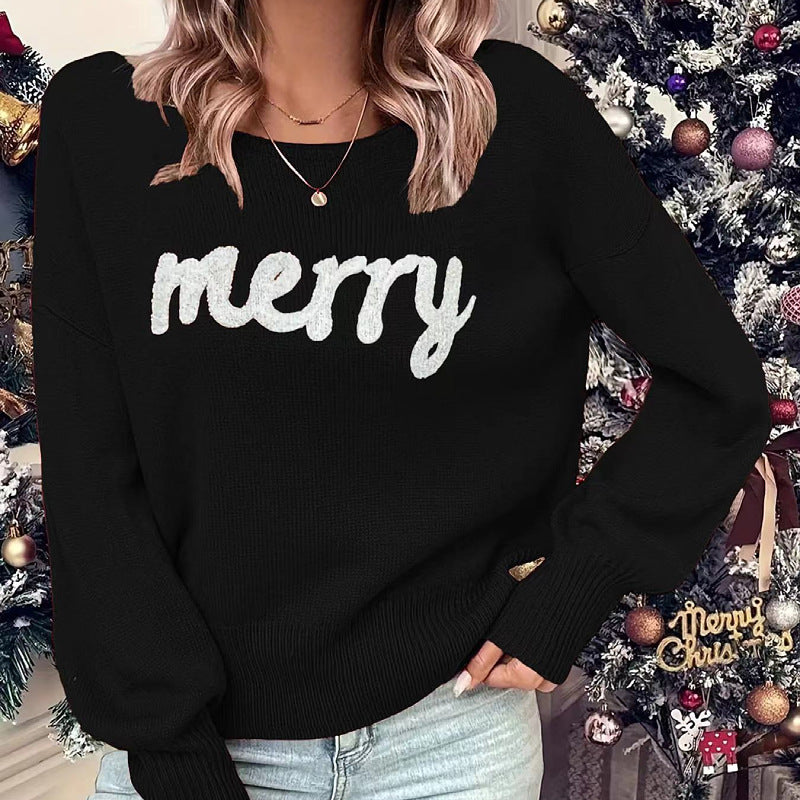 Christmas round neck long-sleeved pullover sweater