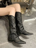 Women's high boots with rivet high boots