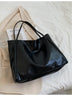 Large-capacity soft leather shoulder bucket bag