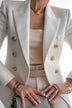 Chic Solid Long Sleeve Buttons Slim Coat