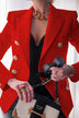 Chic Solid Long Sleeve Buttons Slim Coat