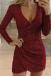 Fashion Casual Sequin Party Wrap Dress