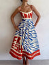 Vintage Sardine Print Suspender Dress