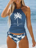 Live Simple Coconut Tree Halter Tankini Set