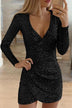 Fashion Casual Sequin Party Wrap Dress