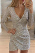 Fashion Casual Sequin Party Wrap Dress